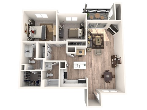 Evans Creek at Woodbridge Apartments in Redmond, Washington Bridlecrest Renovated Floor Plan